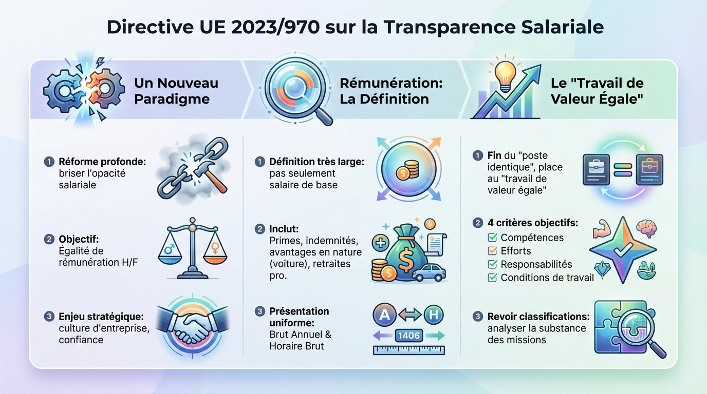 Directive UE 2023/970 pour la transparence salariale et l'égalité de rémunération
