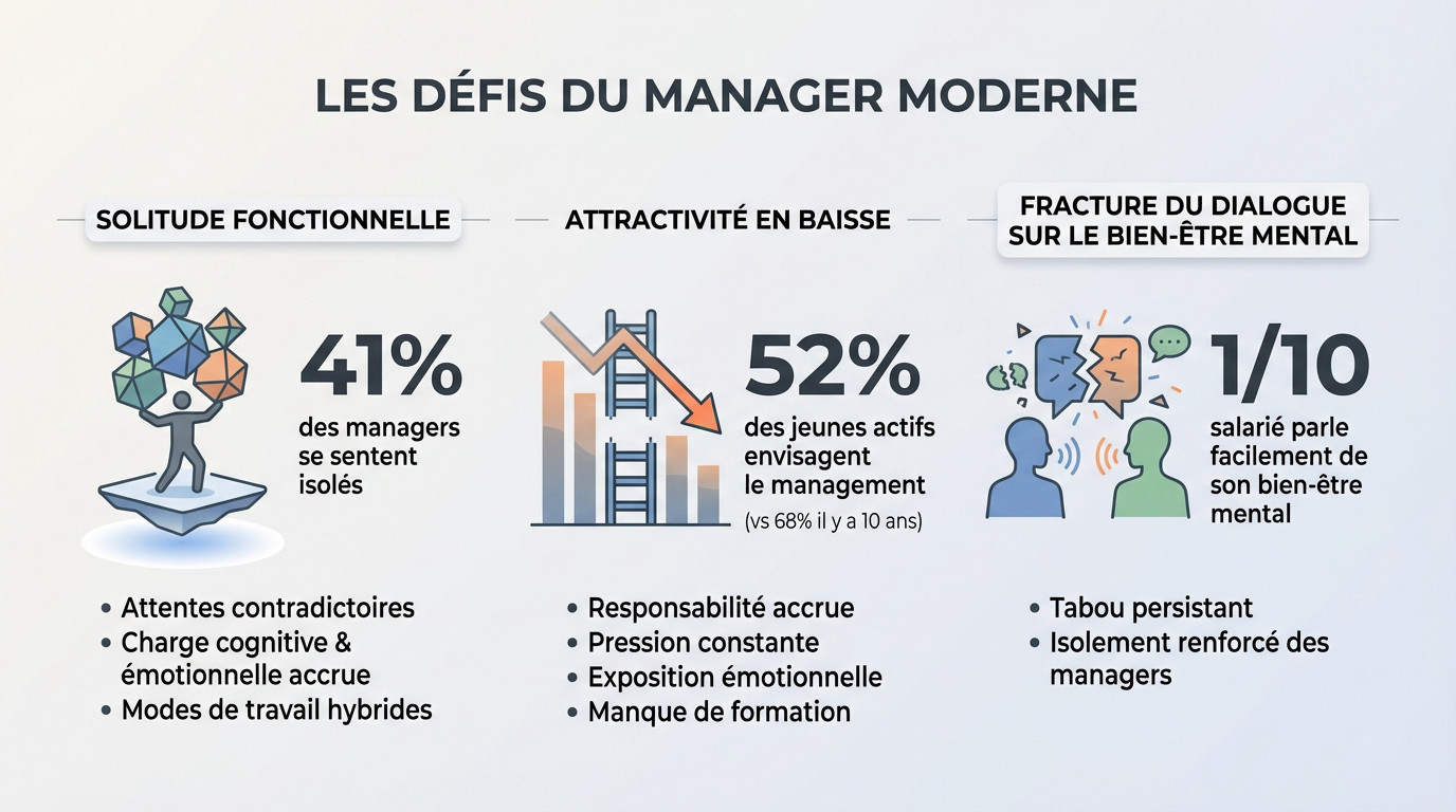 Manager isolé face à la charge mentale et au manque d'attractivité de la fonction