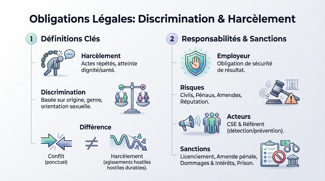 Obligations légales concernant la discrimination et le harcèlement en entreprise