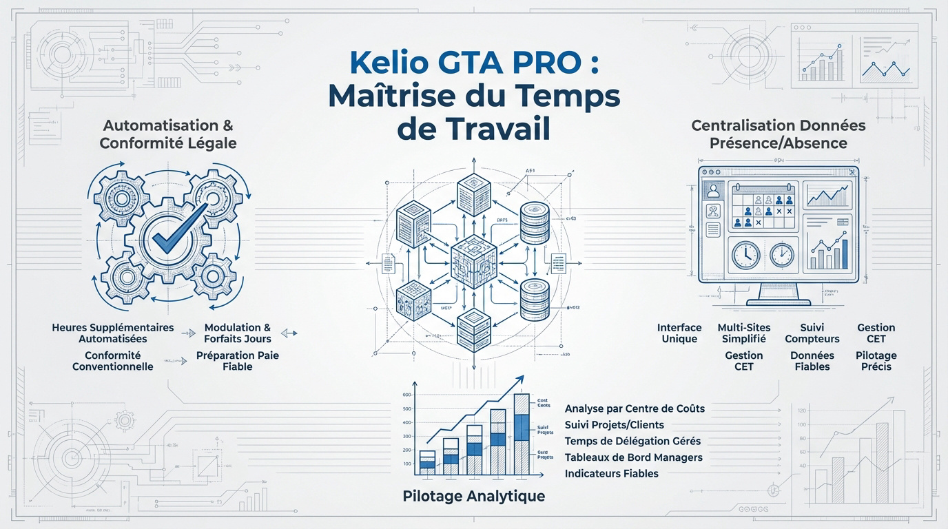 Interface logicielle Kelio GTA PRO pour la gestion des temps et des activités