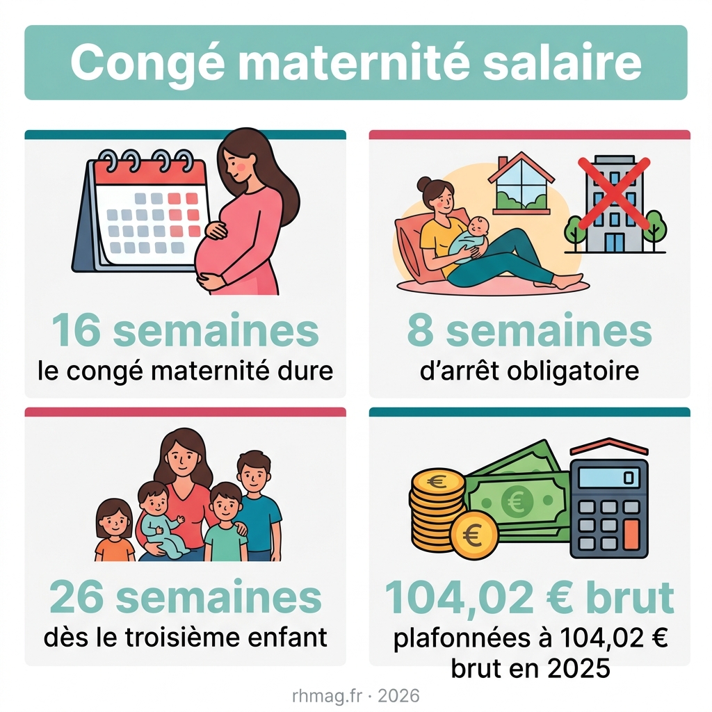 Infographie — congé maternité salaire